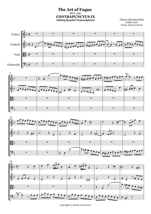 Contrapunctus IX - J. S. Bach - for String Quartet - Score and Parts