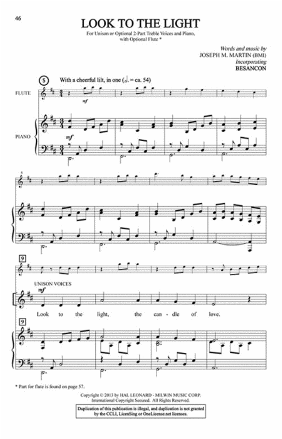 The Light Before Christmas Unison Choir scores gallery preview page 6