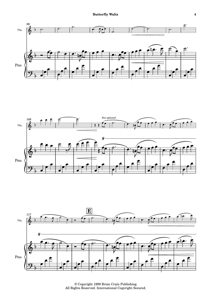 Butterfly Waltz Violin Solo scores gallery preview page 5