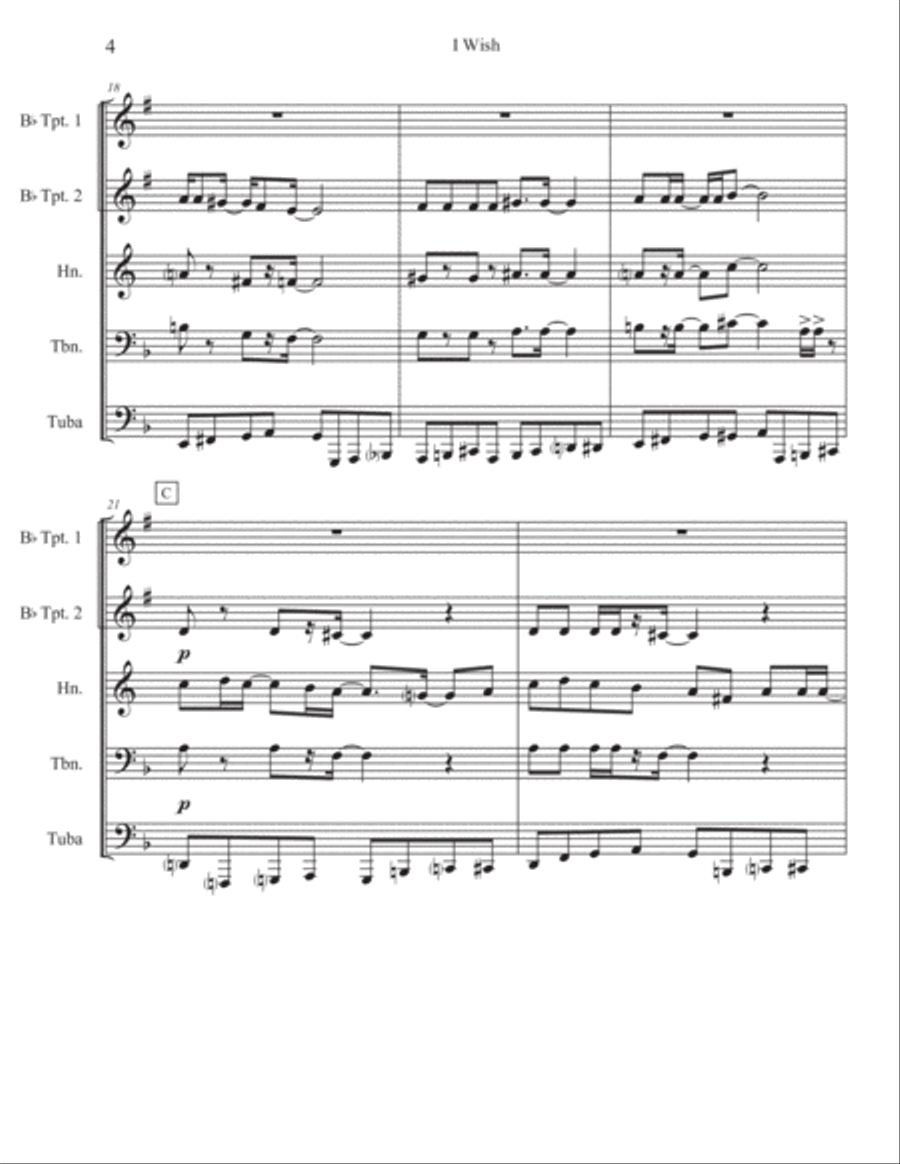 I Wish Brass Quintet scores gallery preview page 5