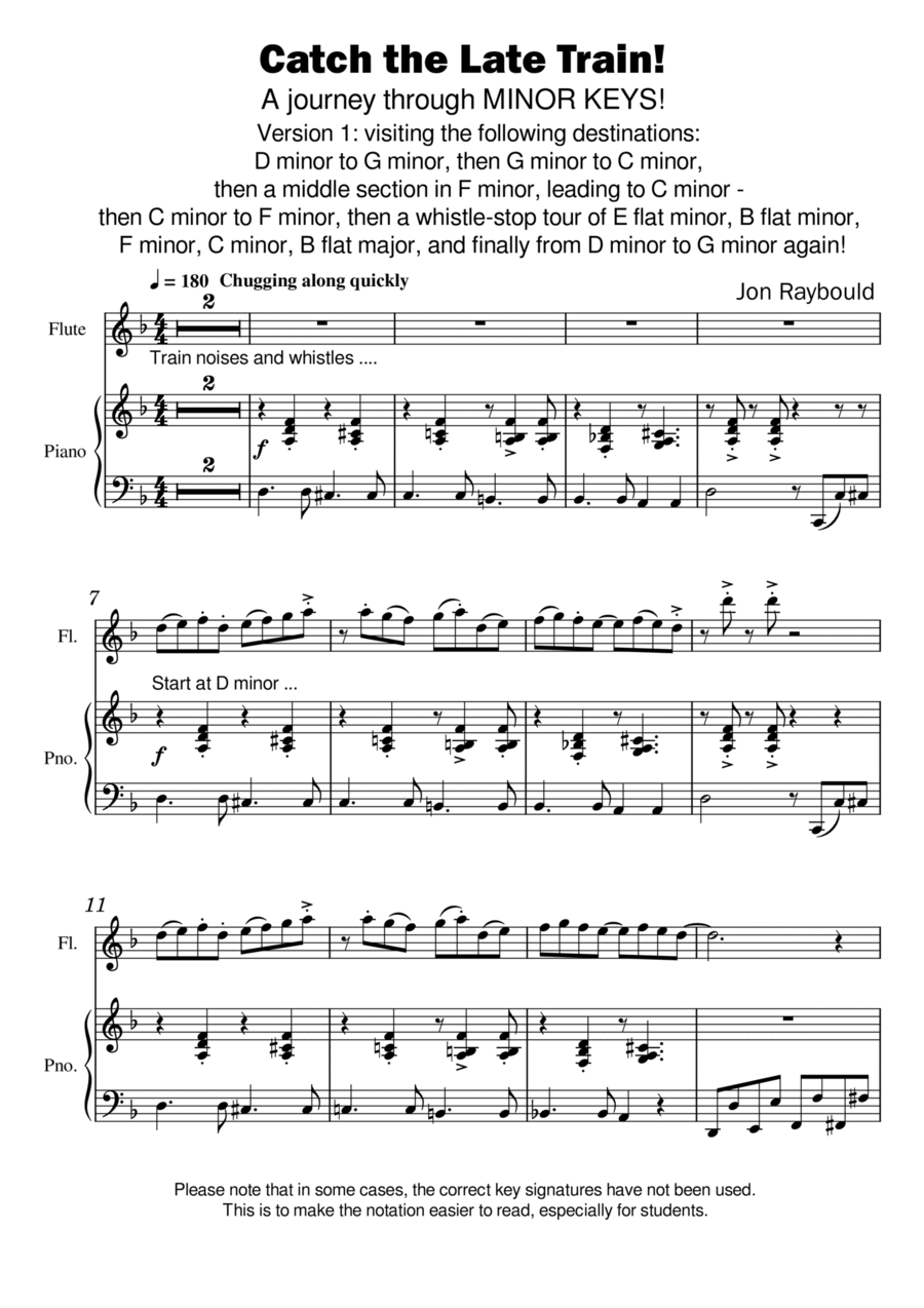 Catch the Late Train Flute Solo scores gallery preview page 1