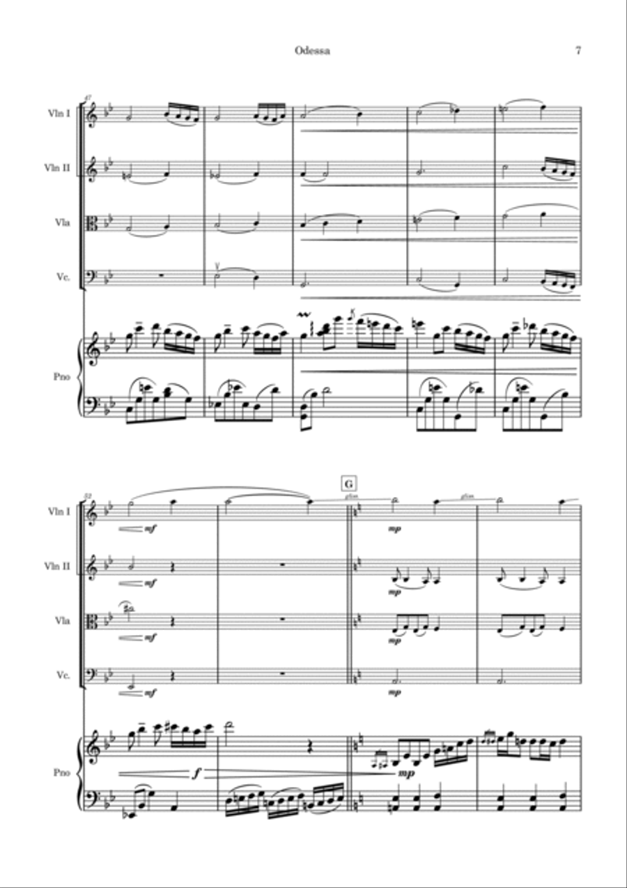 Odessa Piano Quintet scores gallery preview page 6