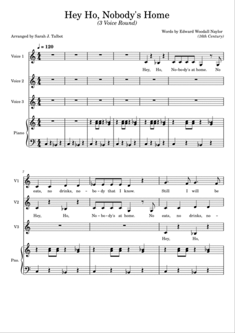 Hey Ho. Nobody Home Hey Ho. Nobody Home Choir scores gallery preview page 2