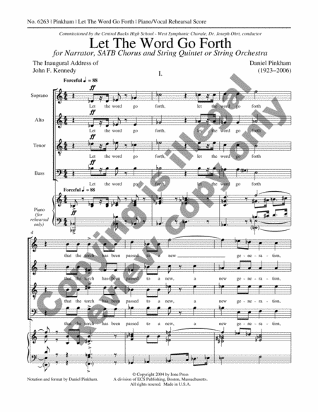 Let The Word Go Forth (Piano/Vocal Rehearsal Score)
