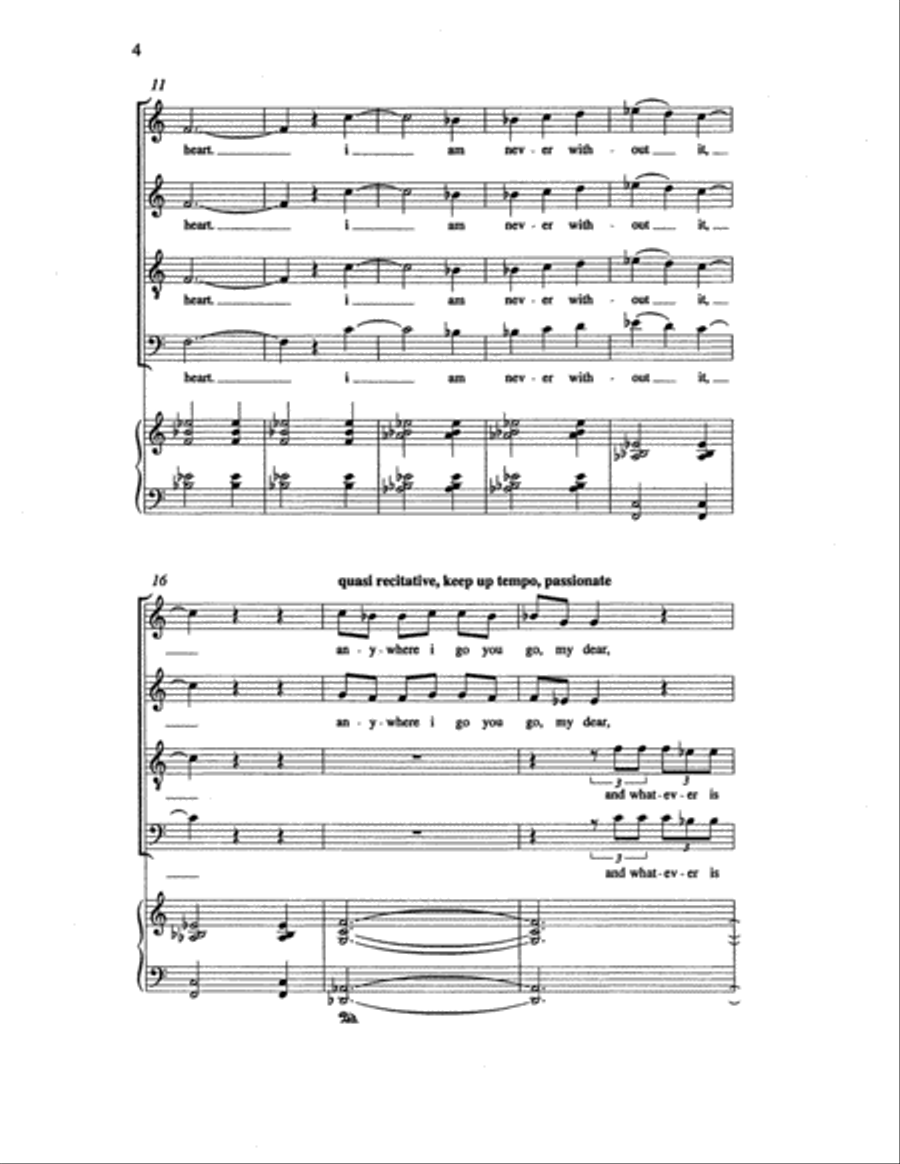 Two Songs: 2. i carry your heart 4-Part scores gallery preview page 3