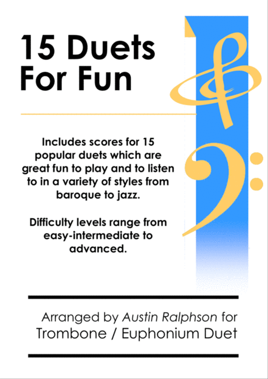COMPLETE Book of 30 Trombone Duets or Euphonium Duets for Fun (popular classics volumes 1 and 2) Brass Duet scores gallery preview page 3
