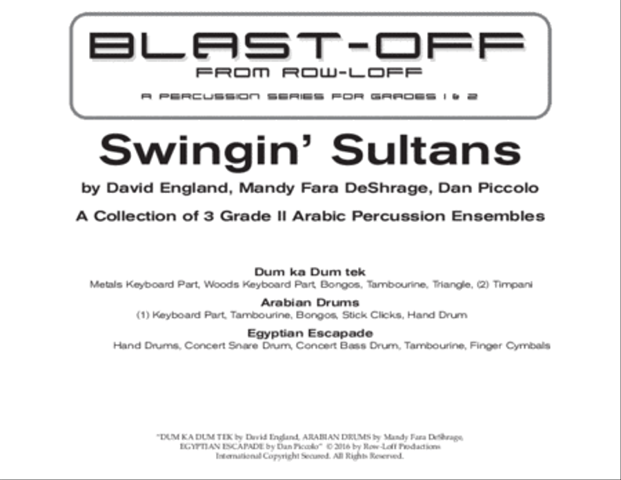 Swingin' Sultans (Blast Off Series) Percussion Ensemble scores gallery preview page 2