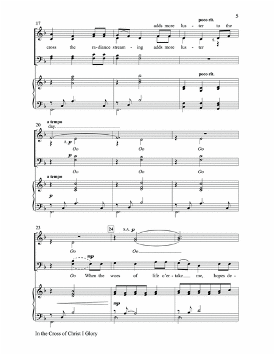 In the Cross of Christ I Glory 4-Part scores gallery preview page 5