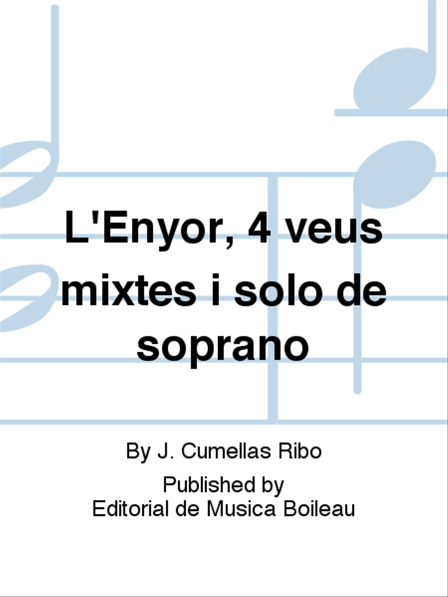 L'Enyor, 4 veus mixtes i solo de soprano Voice scores gallery preview page 1