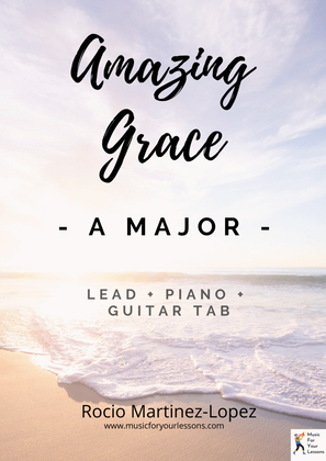 Book cover for Amazing Grace in A Major ( Lead + Piano + Guitar TAB)