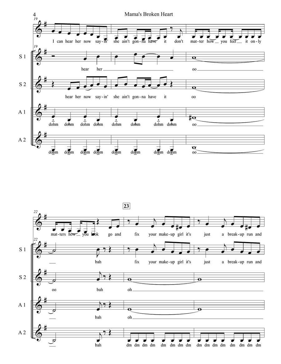 Mama's Broken Heart Mama's Broken Heart SSA scores gallery preview page 4
