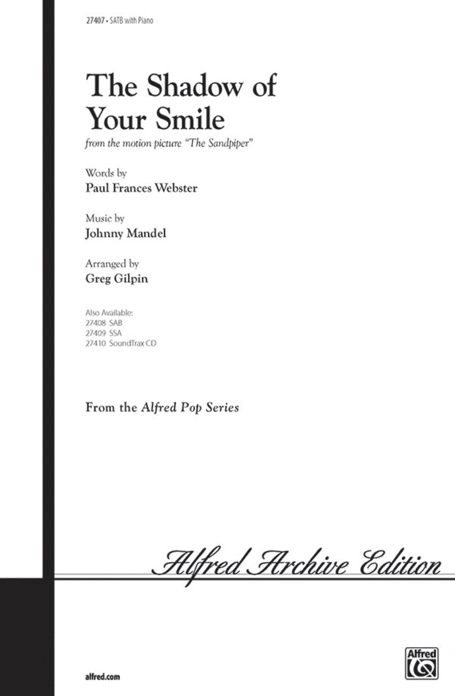 The Shadow of Your Smile 4-Part scores gallery preview page 1