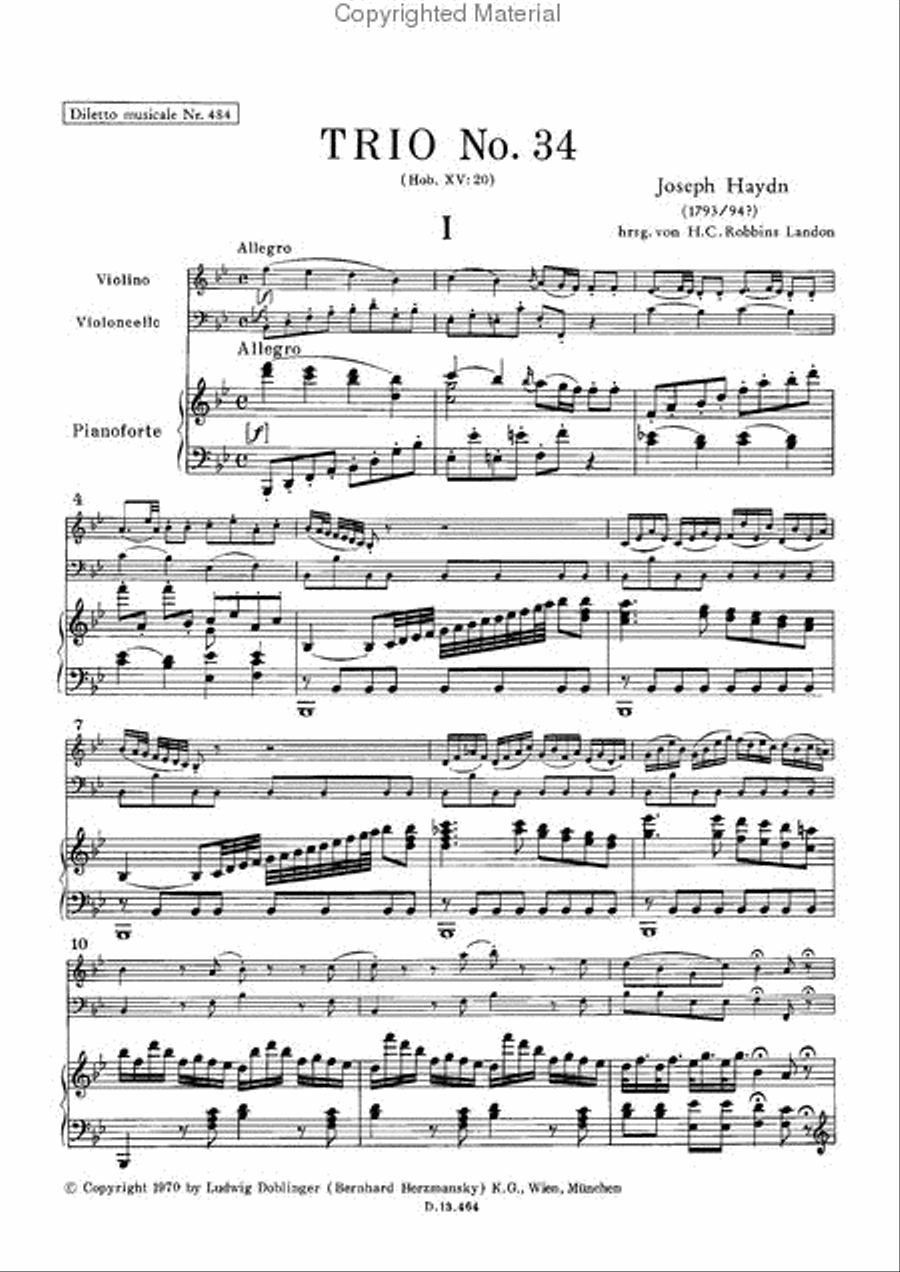 Klaviertrio Nr. 34 B-Dur Piano Trio scores gallery preview page 2