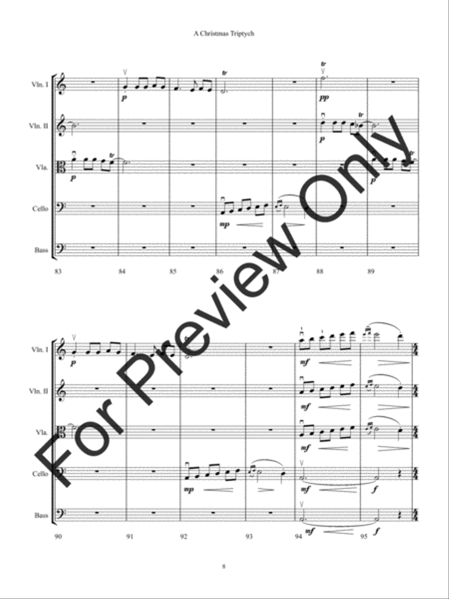 A Christmas Triptych String Orchestra scores gallery preview page 11