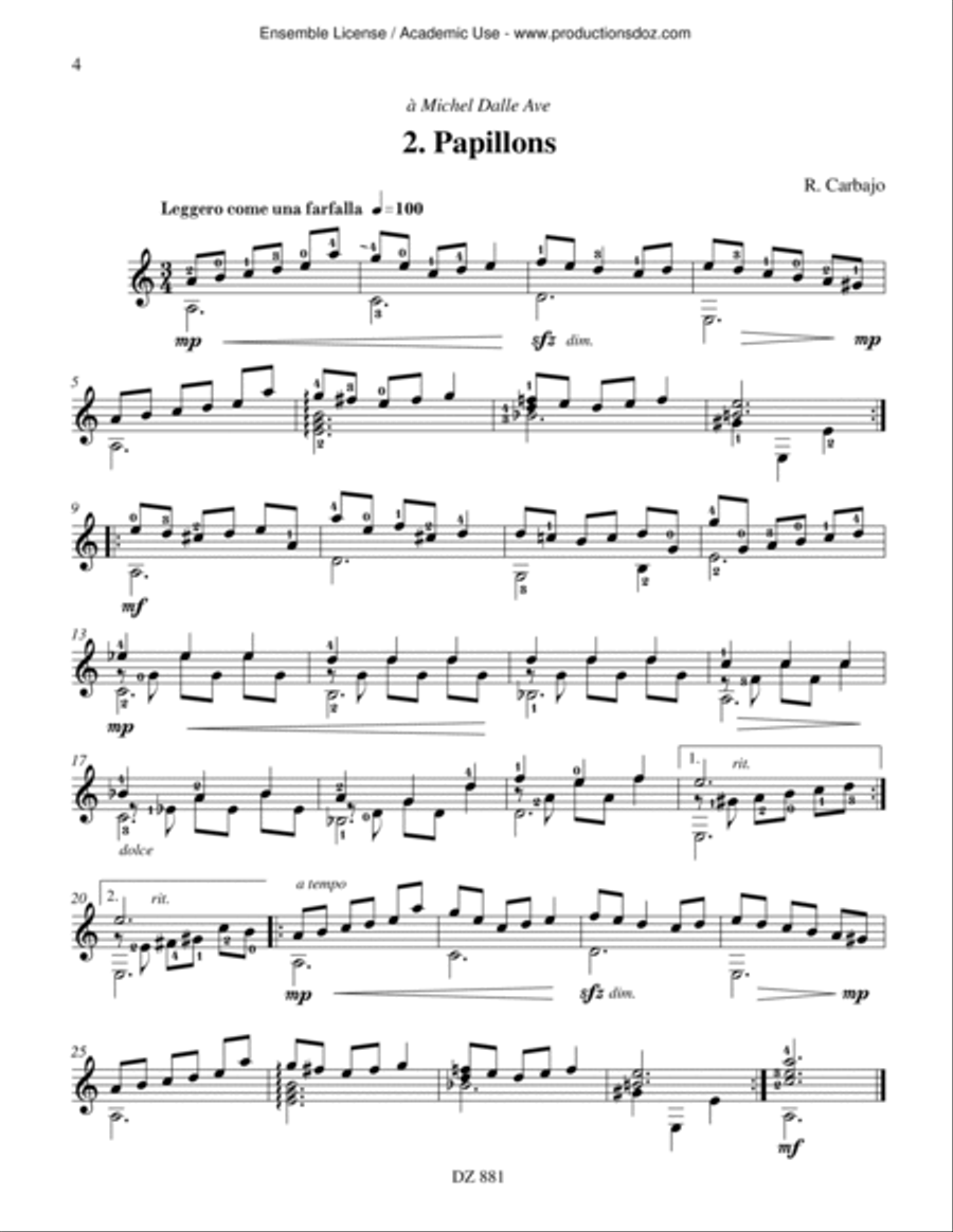 Au cœur des cordes Classical Guitar scores gallery preview page 4