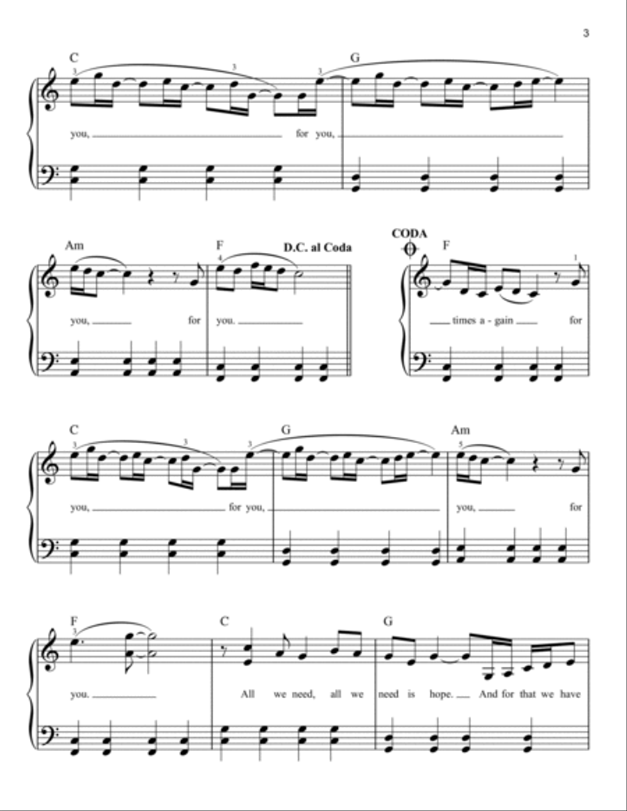 Rise Up Easy Piano scores gallery preview page 3