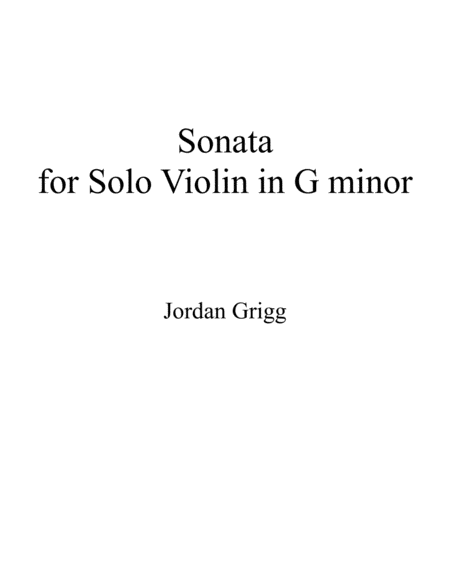 Sonata for Solo Violin in G minor image number null