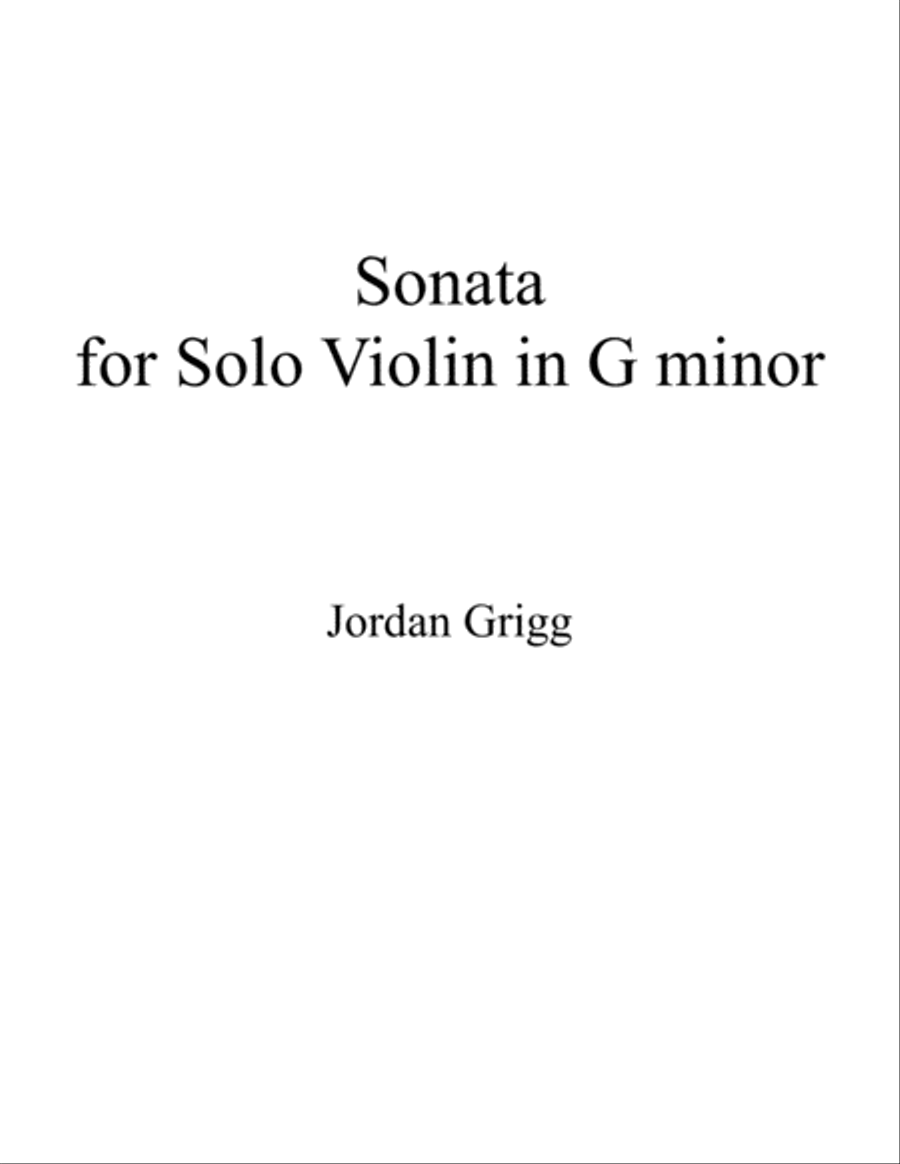 Sonata for Solo Violin in G minor Sonata for Solo Violin in G minor Violin Solo scores gallery preview page 1
