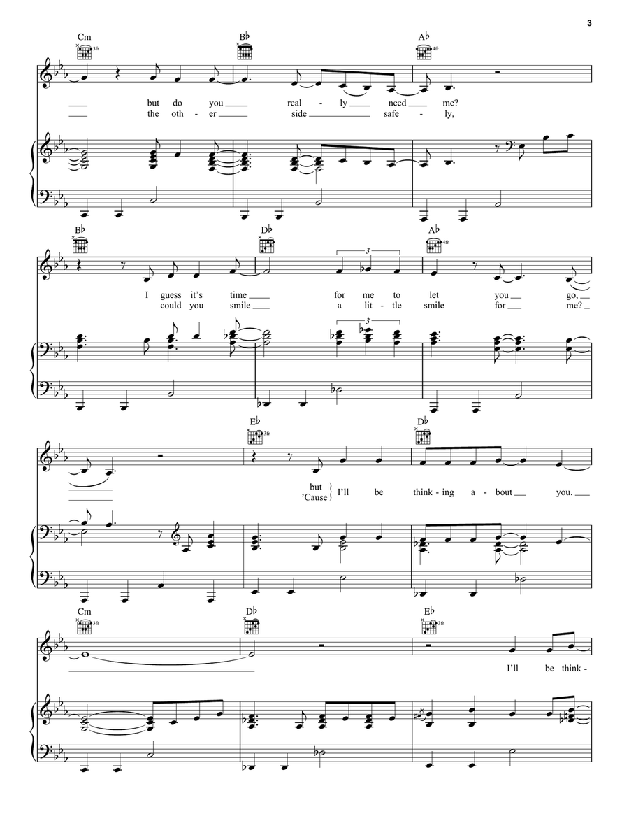 Thinking About You Thinking About You Piano, Vocal, Guitar scores gallery preview page 3