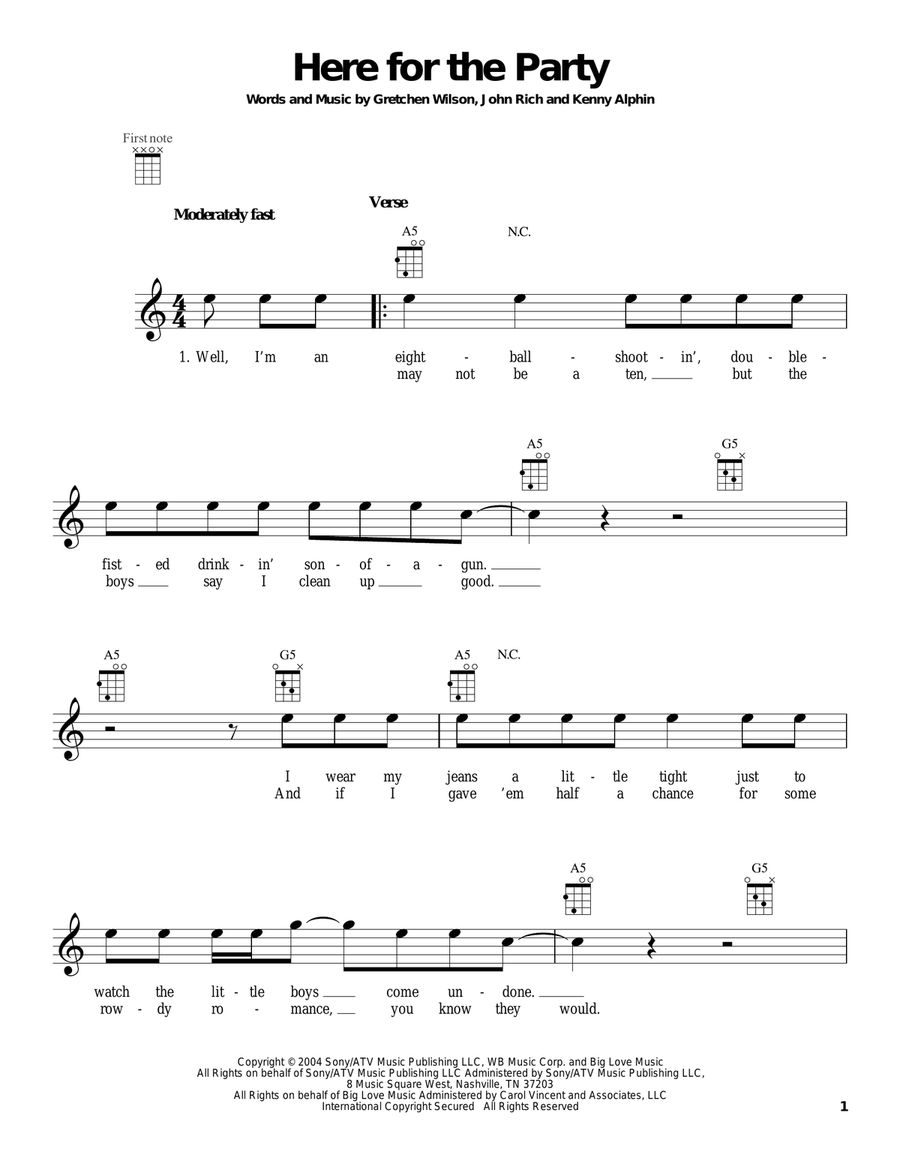 Here For The Party Ukulele scores gallery preview page 1