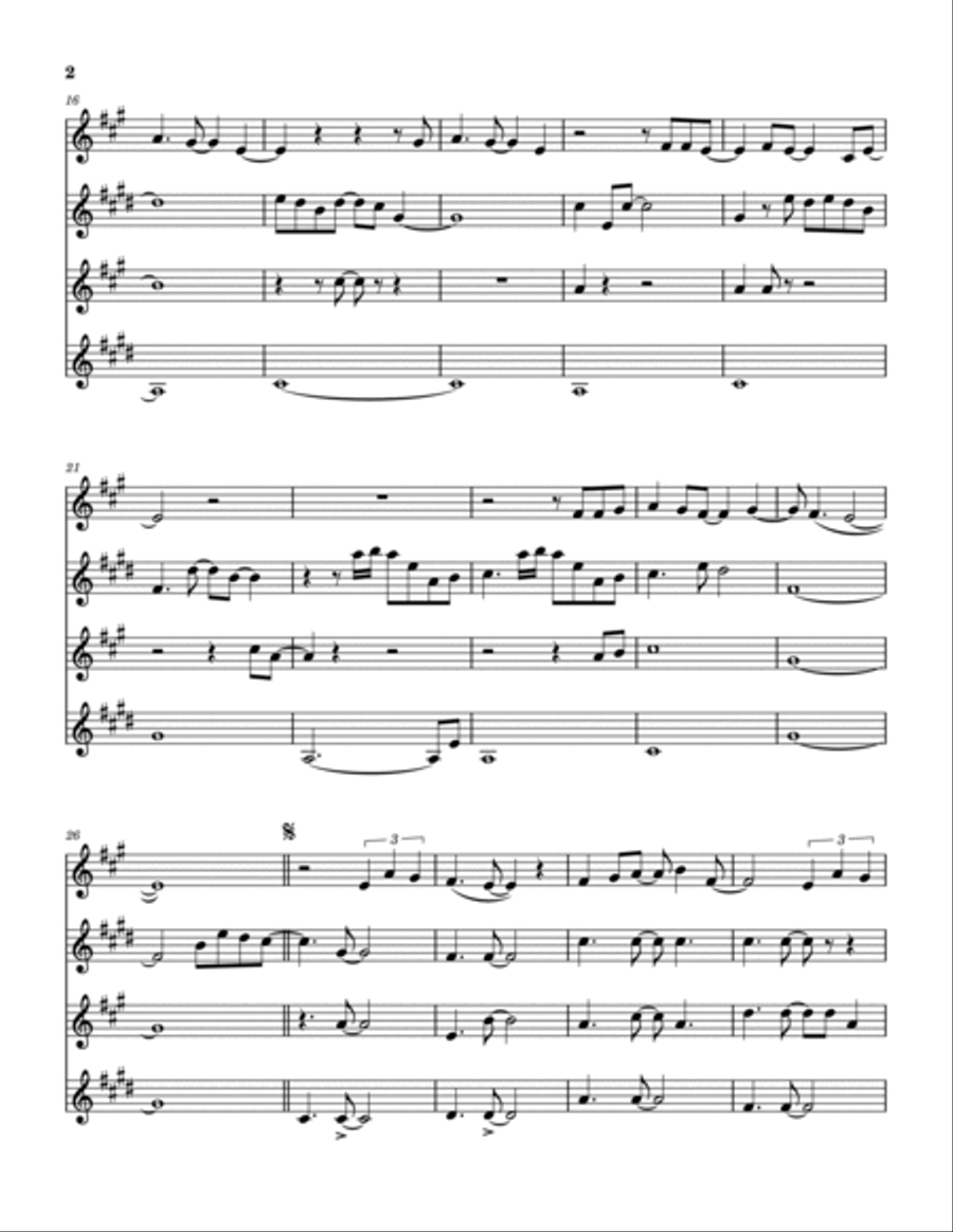 Send Her My Love Saxophone Quartet scores gallery preview page 3