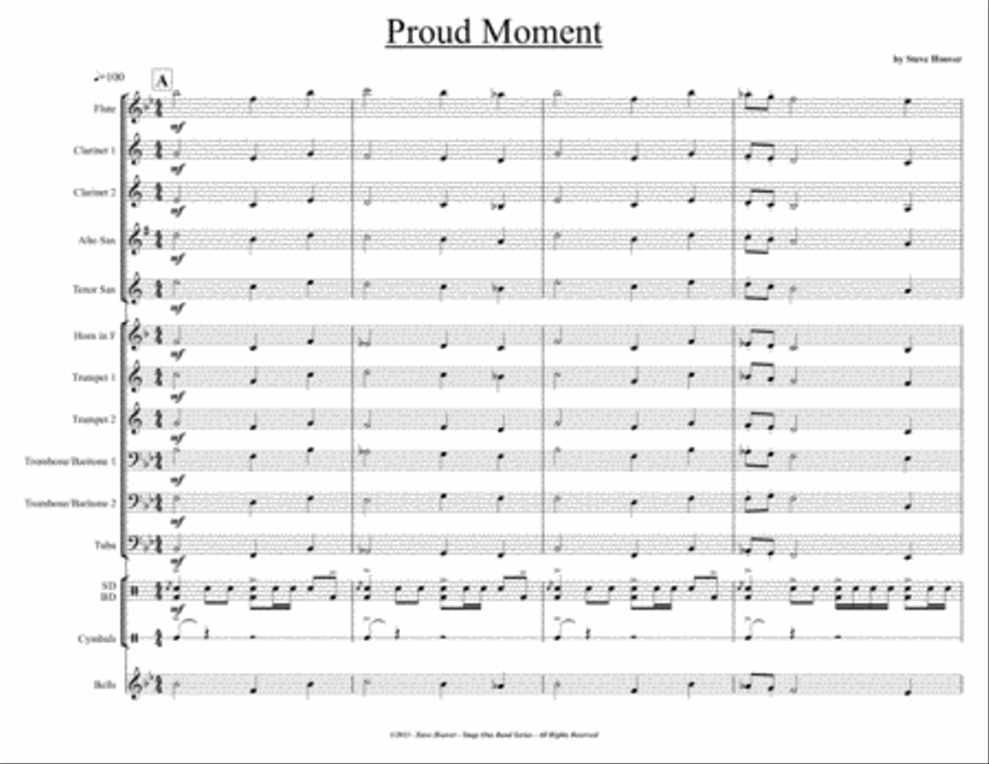 Proud Moment - for Concert Band - Grade 1 Concert Band scores gallery preview page 1
