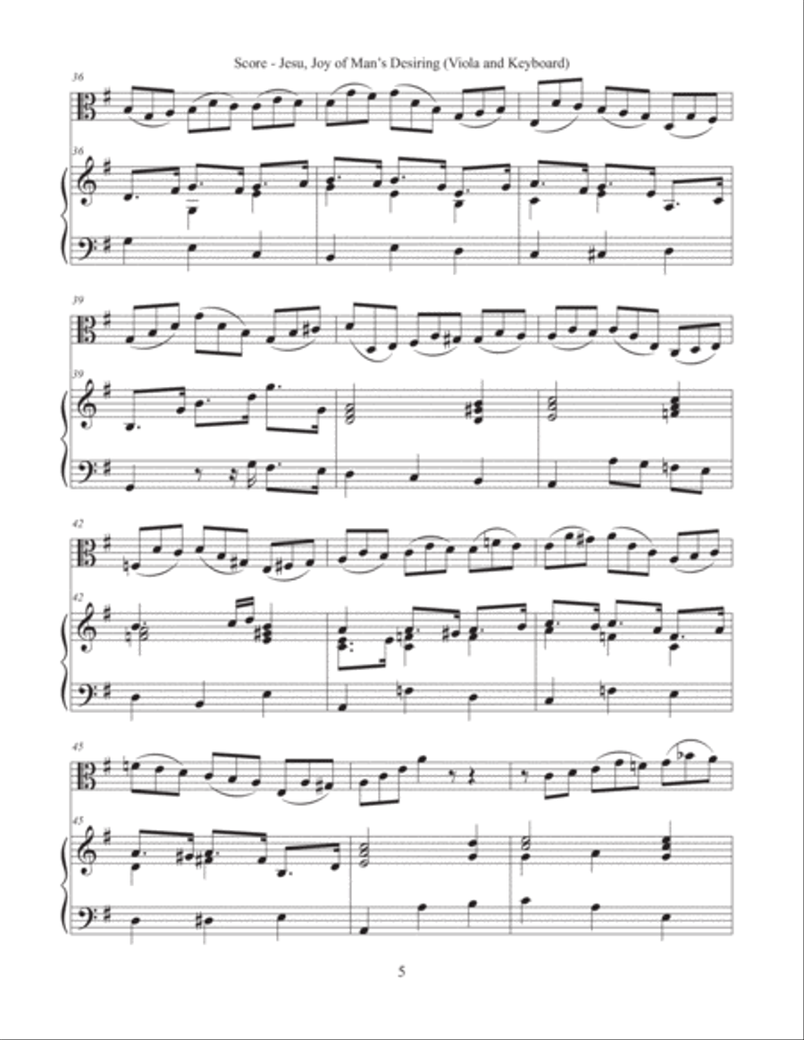 Jesu, Joy of Man's Desiring (Viola and Keyboard) Piano scores gallery preview page 5