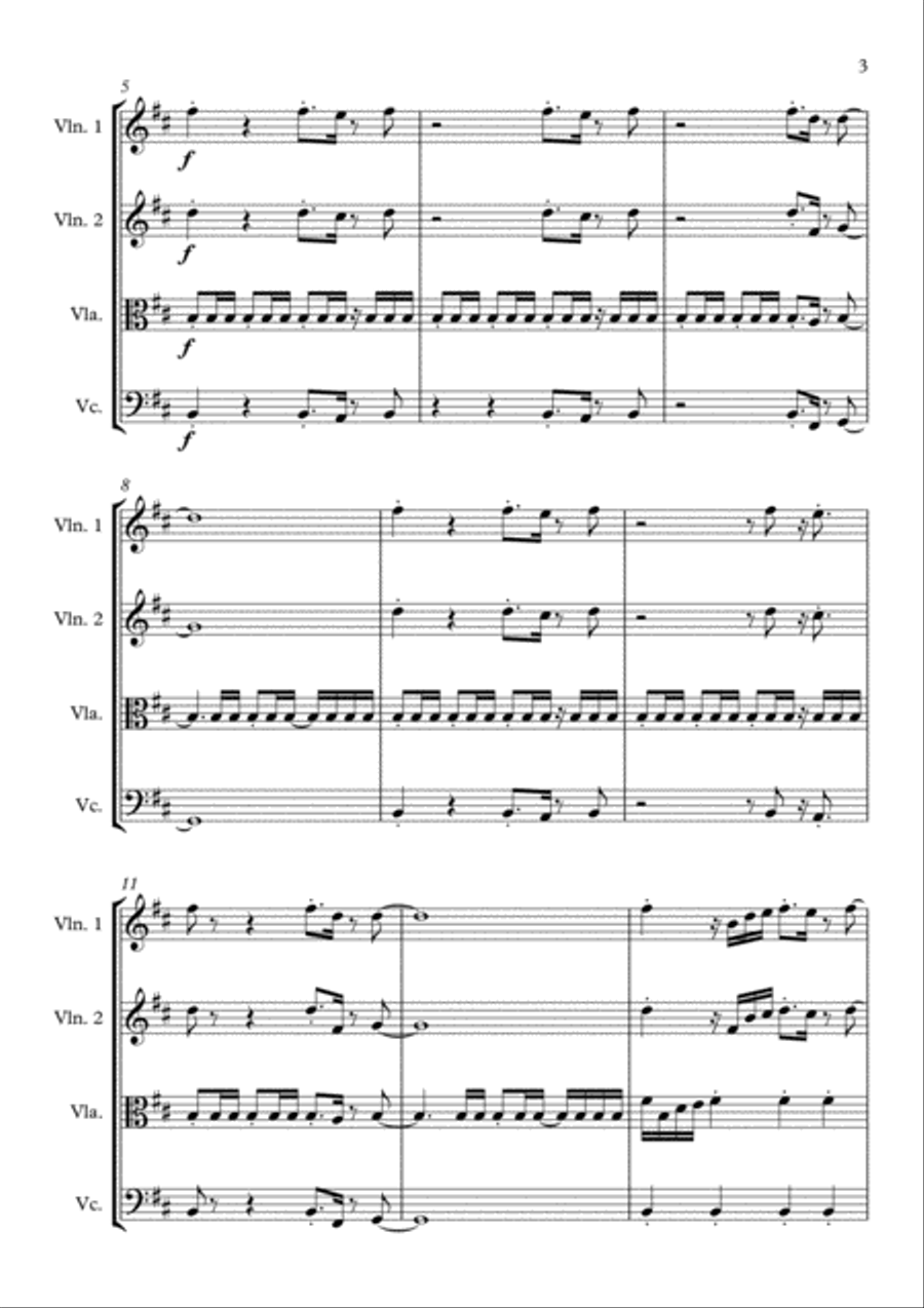 Eye Of The Tiger String Quartet scores gallery preview page 3