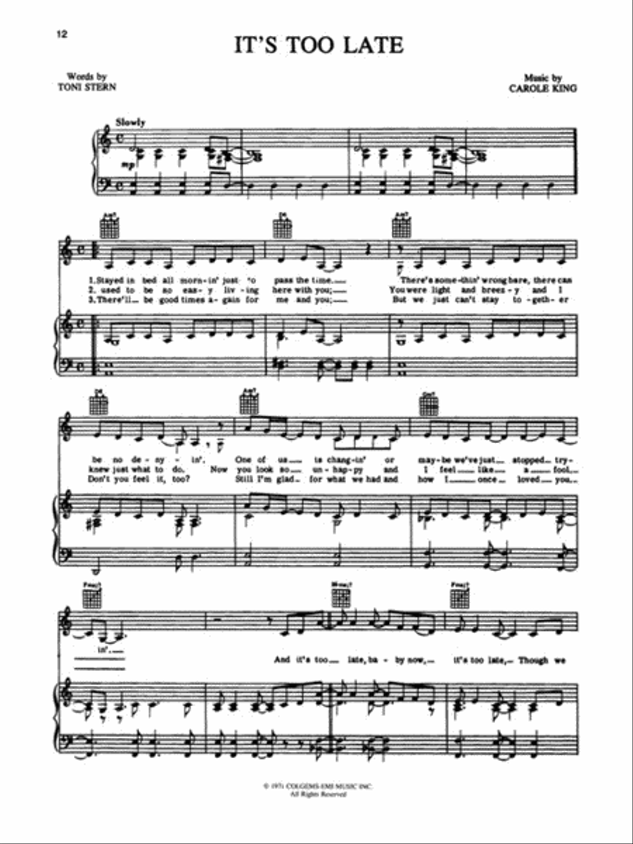 Tapestry Piano, Vocal, Guitar scores gallery preview page 7
