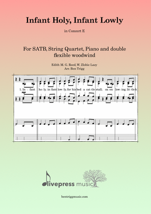 Infant Holy, Infant Lowly – SATB, Str. 4tet & Piano with flexible wind (in Concert E)