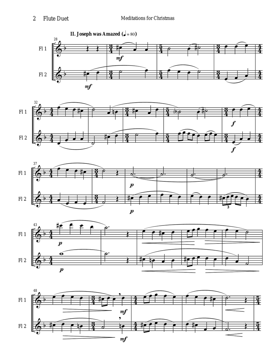 Meditations for Christmas, Russian Chant for Flute Duet Flute Duet scores gallery preview page 2