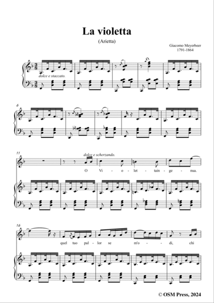 Meyerbeer-La violetta(Arietta),in F Major Voice scores gallery preview page 3