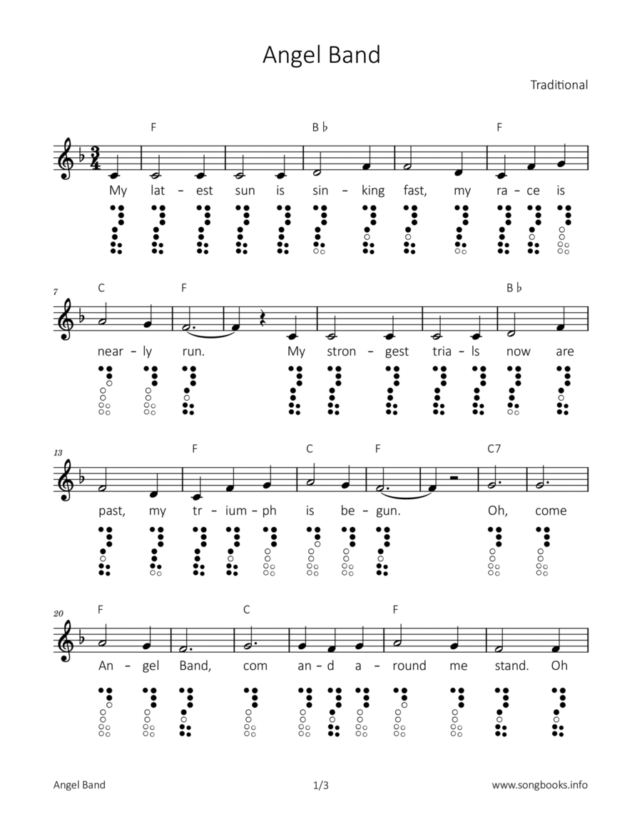 Angel Band Soprano Recorder scores gallery preview page 1