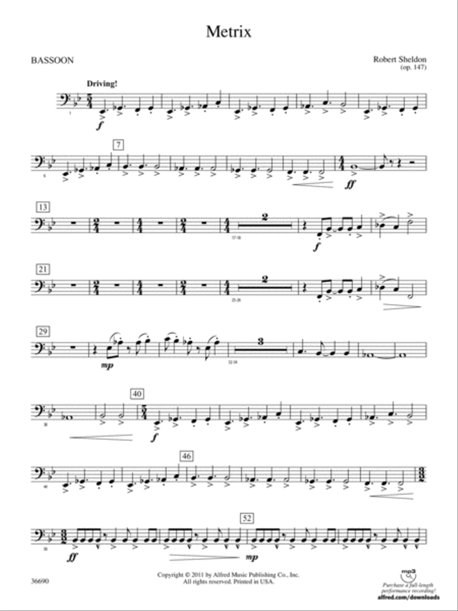 Book cover for Metrix: Bassoon