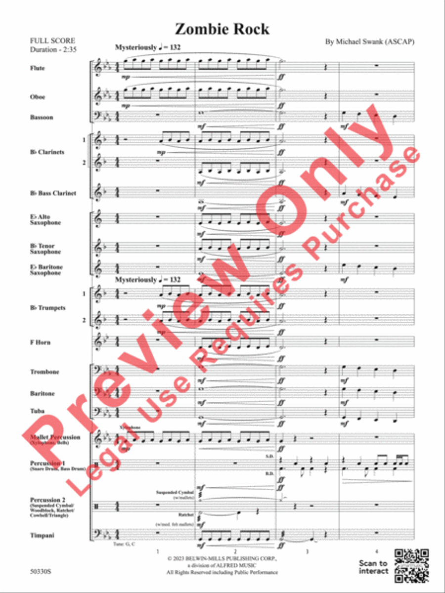 Zombie Rock Zombie Rock Concert Band scores gallery preview page 4