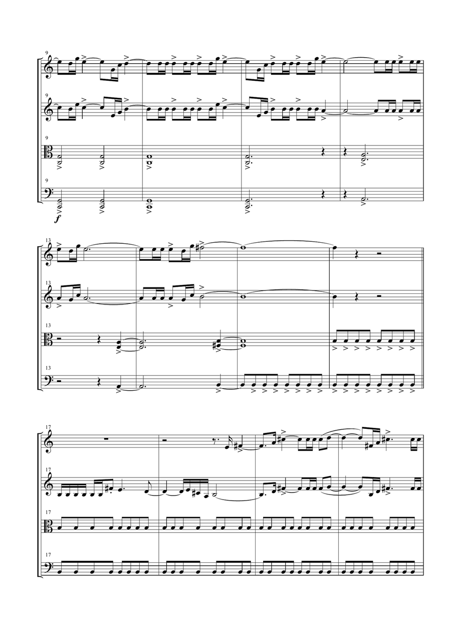 Gonna Fly Now String Quartet scores gallery preview page 4
