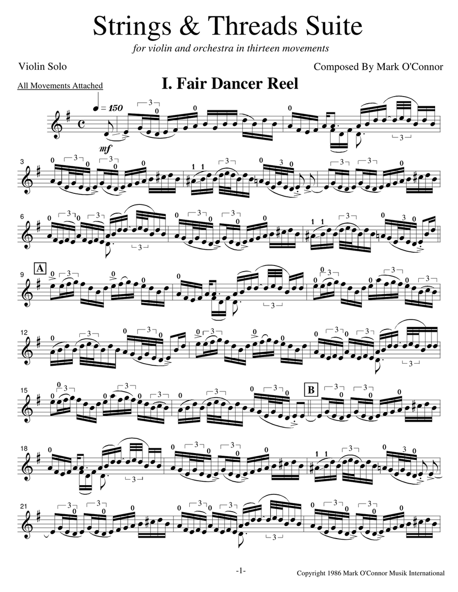 Strings & Threads Suite (violin solo part - for violin and string orchestra) String Orchestra scores gallery preview page 4