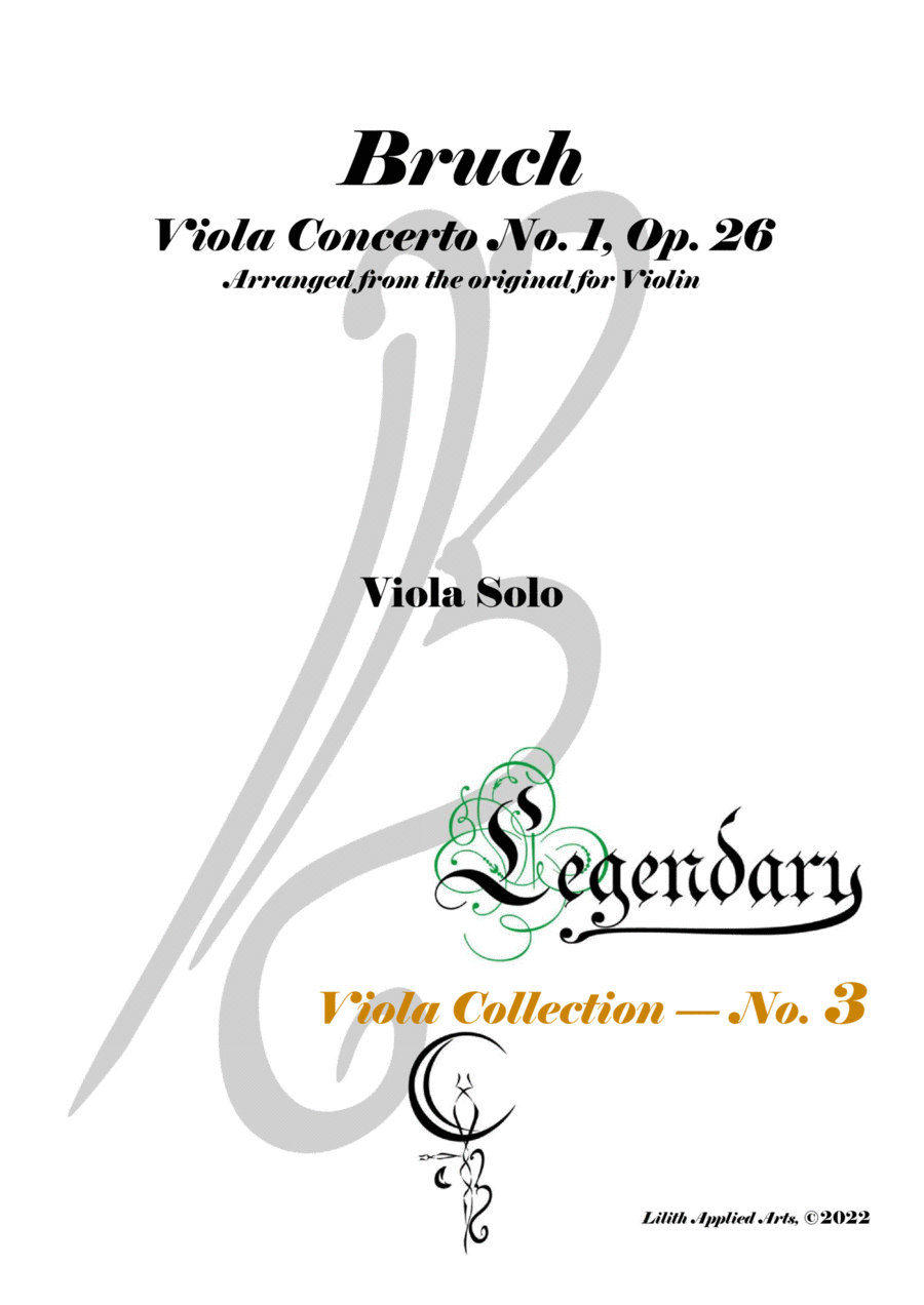 Bruch - Viola Concerto No. 1, Op. 26 - Legendary Viola Collecton - No. 3 Viola Solo scores gallery preview page 1