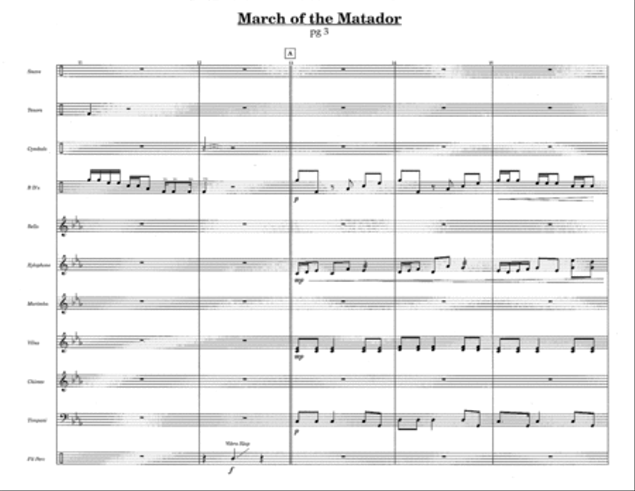 March of the Matador w/Tutor Tracks Percussion Ensemble scores gallery preview page 5