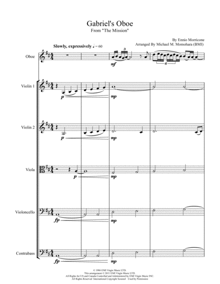 Gabriel's Oboe (Full Score)