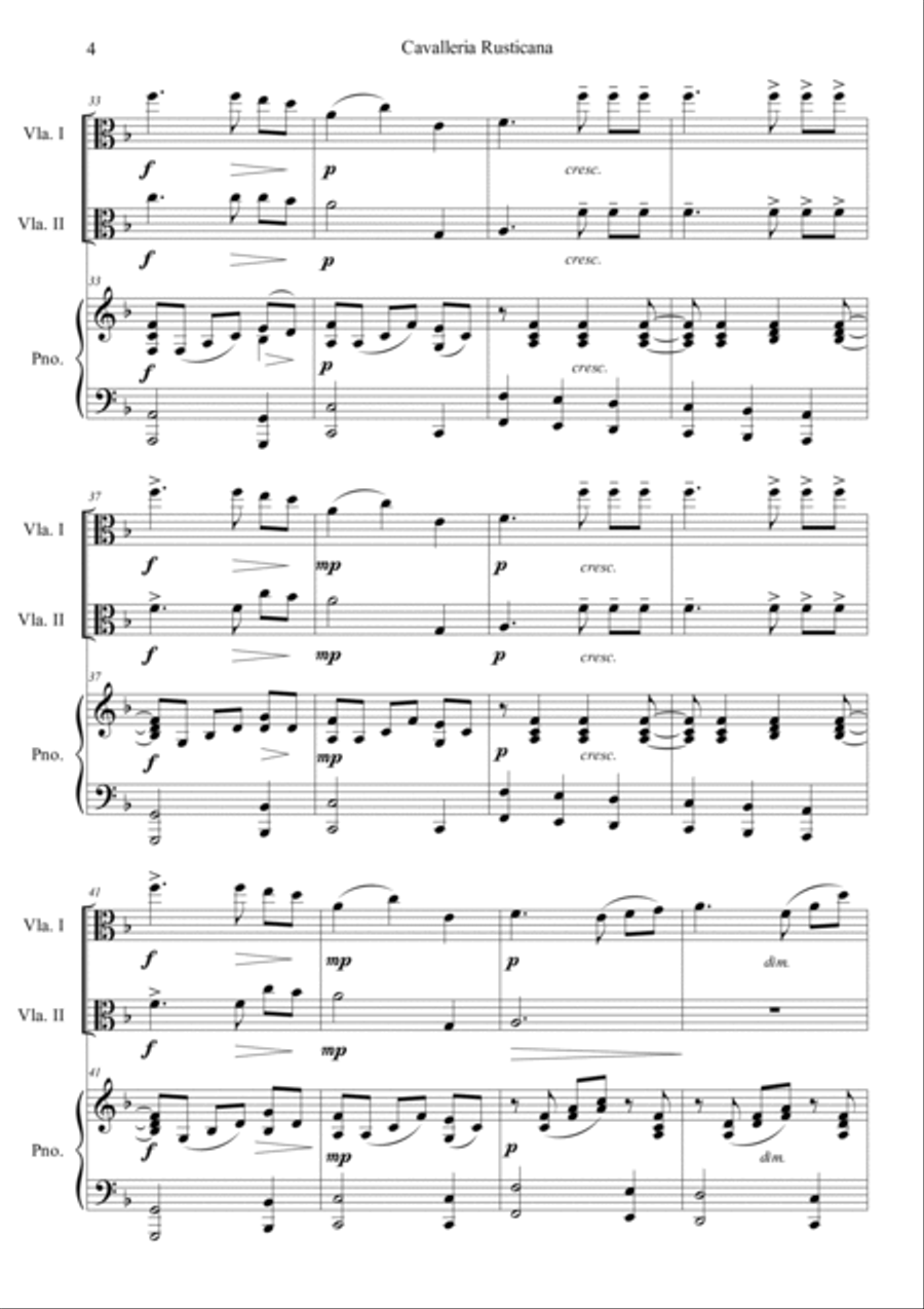 Cavalleria Rusticana Viola scores gallery preview page 4