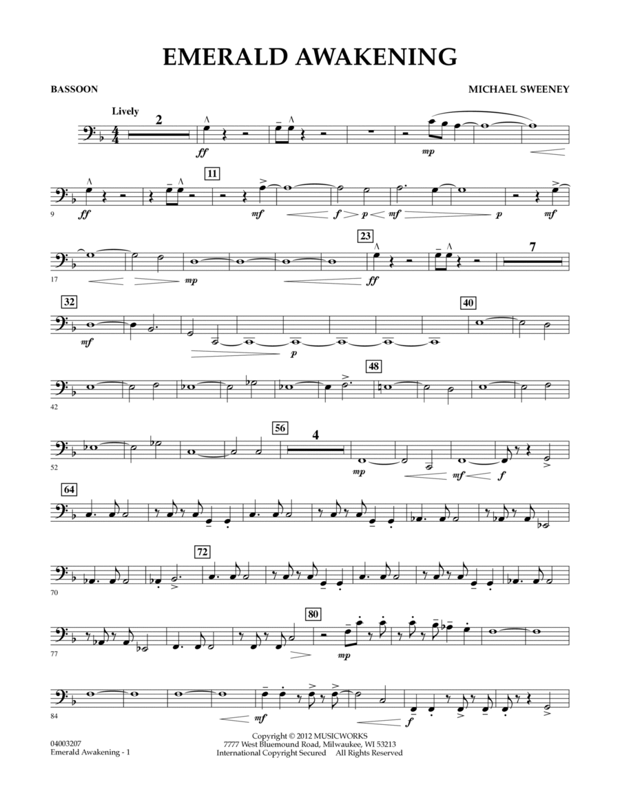 Emerald Awakening - Bassoon Concert Band scores gallery preview page 1