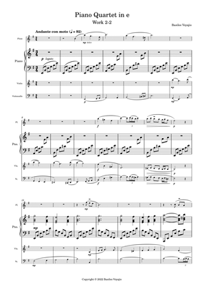 Piano Quartet in e, Work 2-2
