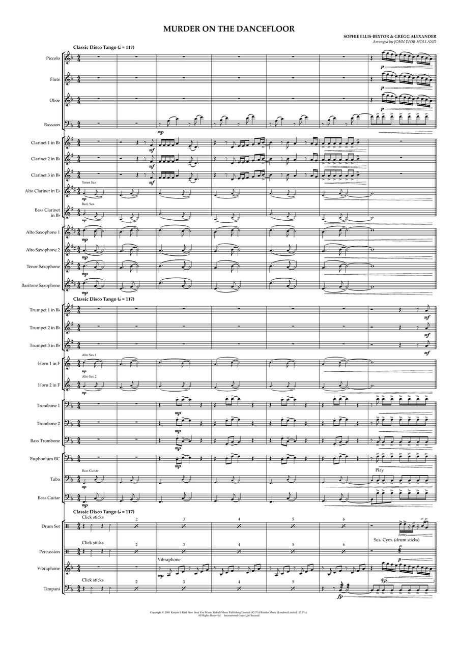 Murder On The Dancefloor Concert Band scores gallery preview page 1