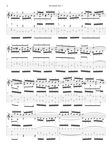 Invention No.1 in C Major, BWV 772 for Solo Guitar