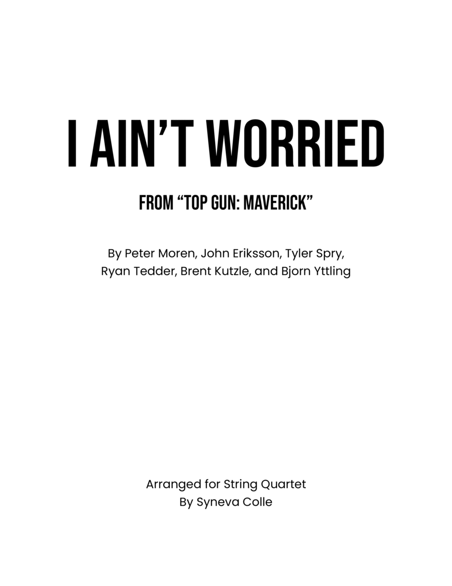 I Ain't Worried I Ain't Worried String Quartet scores gallery preview page 1