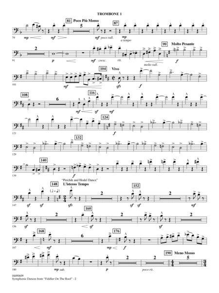 Symphonic Dances (from Fiddler On The Roof) (arr. Ira Hearshen) - Trombone 1