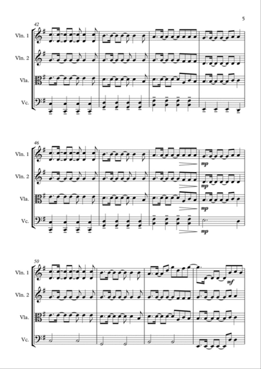 A Sky Full Of Stars A Sky Full Of Stars String Quartet scores gallery preview page 5