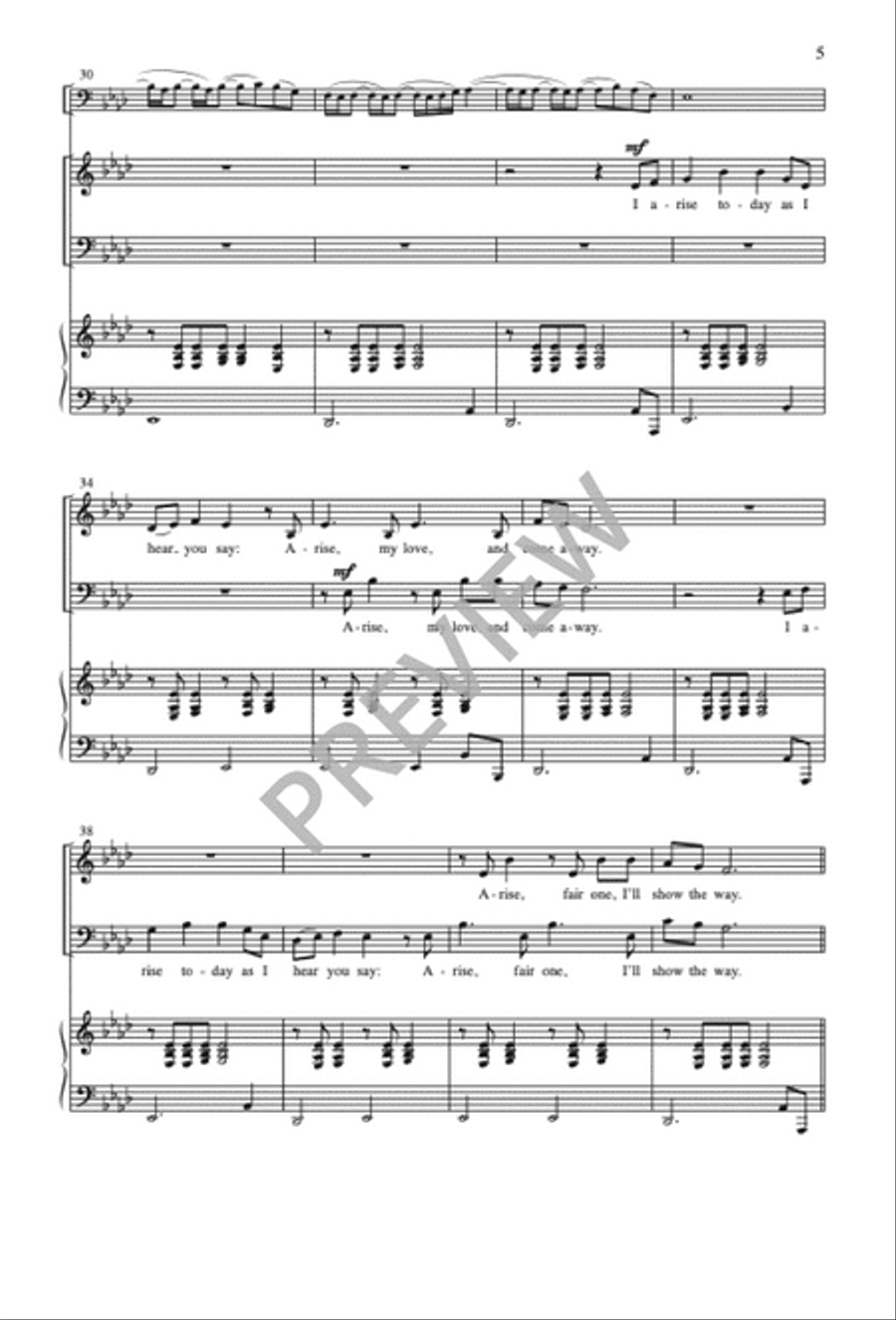 I Arise Today 4-Part scores gallery preview page 5