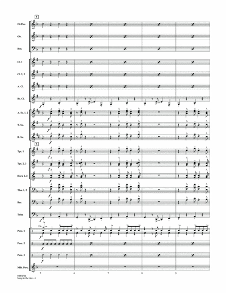 Jump in the Line - Conductor Score (Full Score) Concert Band scores gallery preview page 3